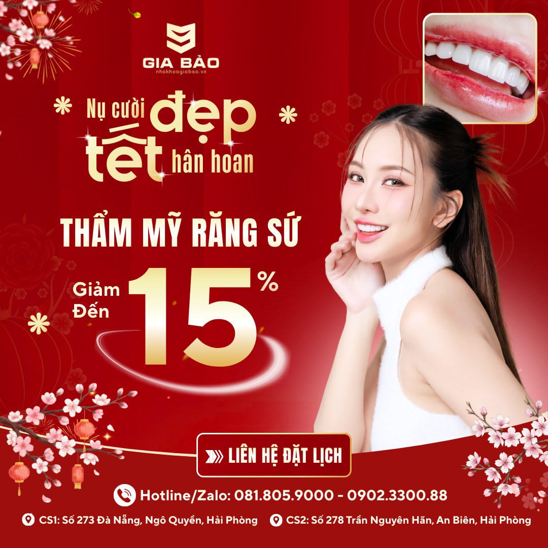 THẨM MỸ RĂNG SỨ GIẢM ĐẾN 15%